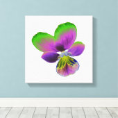 Impression sur toile Pensée violette et verte (Insitu (Plancher de Bois))