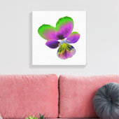 Impression sur toile Pensée violette et verte (Insitu(Salon))