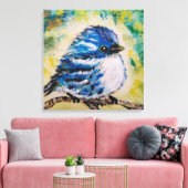 Impression sur toile Petit Oiseau Bleu (Insitu(Salon))