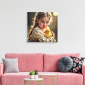 Impression sur toile (Petite fille et caneton) (Insitu(Salon))