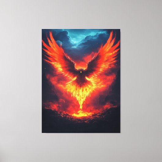 Impression sur toile Phénix de feu qui s'élève (Recto)