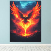 Impression sur toile Phénix de feu qui s'élève (Insitu (Plancher de Bois))