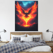 Impression sur toile Phénix de feu qui s'élève (Insitu(Chambre))