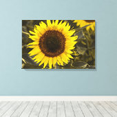 Impression sur toile Photographie de tournesol dan (Insitu (Plancher de Bois))