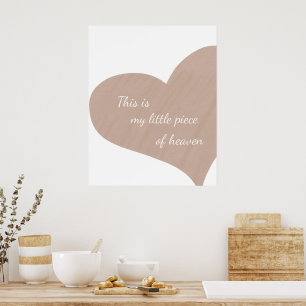 Impression sur toile Poster Ciel Cœur Brun