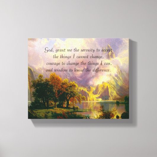 Impression sur toile prière de sérénité montagnes  (Recto)