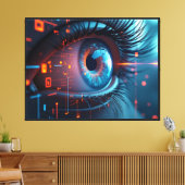 Impression sur toile Quantum Eye avec cadre (Insitu(Salon))