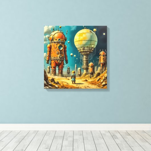 Impression sur toile (Robot Orange Géant) (Insitu (Plancher de Bois))