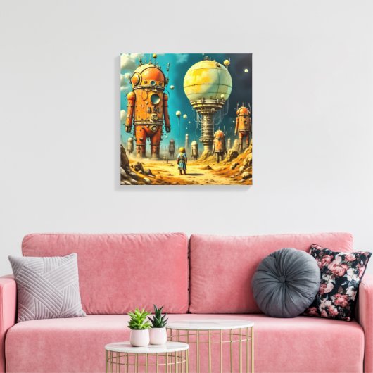 Impression sur toile (Robot Orange Géant) (Insitu(Salon))