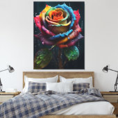 Impression sur toile Rose Arc-en-ciel (Insitu(Chambre))