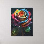 Impression sur toile Rose Arc-en-ciel (Recto)
