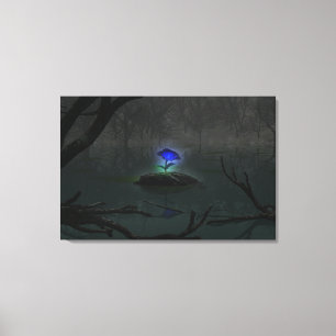 Impression sur toile Rose Bleue