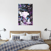 Impression sur toile Rose d'hiver et papillons (Insitu(Chambre))
