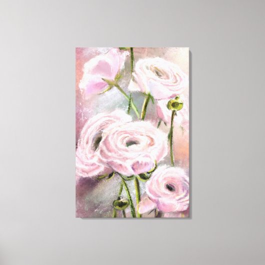Impression sur toile Rose Rose - Peinture (Recto)