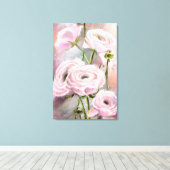 Impression sur toile Rose Rose - Peinture (Insitu (Plancher de Bois))