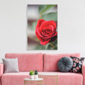 Impression sur toile Rose rouge Élégance Photograp (Insitu(Salon))