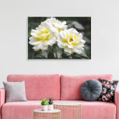 Impression sur toile Roses blanches Photographie (Insitu(Salon))