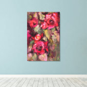 Impression sur toile Roses Rouges (Insitu (Plancher de Bois))