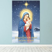 Impression sur toile Sainte Mère et Enfant Jésus (Insitu (Plancher de Bois))