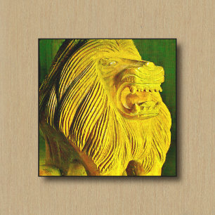 Impression sur toile Sculpture de tête de lion