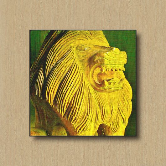 Impression sur toile Sculpture de tête de lion