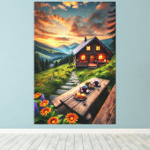 Impression sur toile Sérénité de la cabane au couc (Insitu (Plancher de Bois))
