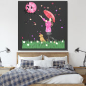 Impression sur toile tendue à l'aquarelle rose mag (Insitu(Chambre))