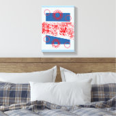 Impression sur toile tendue abstraite bleue circul (Insitu(Chambre))