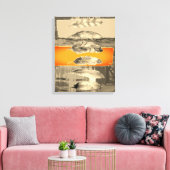 Impression sur toile tendue abstraite de plumes br (Insitu(Salon))