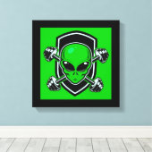 Impression sur toile tendue Alien Gym vert (Insitu (Plancher de Bois))