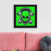 Impression sur toile tendue Alien Gym vert (Insitu(Salon))