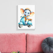 Impression sur toile tendue Bel Éléphant Bleu (Insitu(Salon))