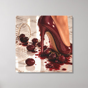 Impression sur toile tendue Burgundy Stiletto & Gr