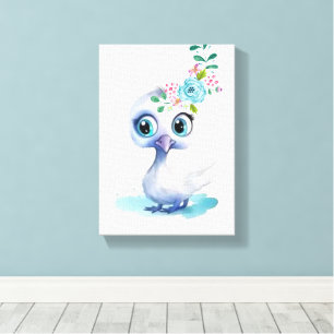 Impression sur toile tendue Canard blanc mignon