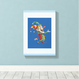 Impression sur toile tendue Clown Joker bleu foncé
