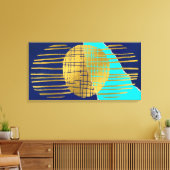 Impression sur toile tendue Collage Abstrait Bleu (Insitu(Salon))