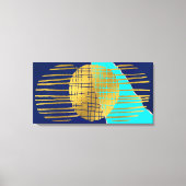 Impression sur toile tendue Collage Abstrait Bleu (Recto)