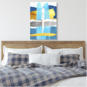 Impression sur toile tendue Collage abstrait bleu  (Insitu(Chambre))