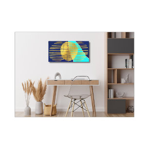 Impression sur toile tendue Collage Abstrait Bleu 