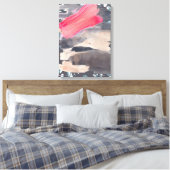 Impression sur toile tendue Collage Abstrait Gris  (Insitu(Chambre))