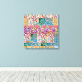 Impression sur toile tendue d'abstrait floral (Insitu (Plancher de Bois))