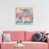 Impression sur toile tendue d'abstrait floral (Insitu(Salon))