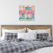 Impression sur toile tendue d'abstrait floral (Insitu(Chambre))
