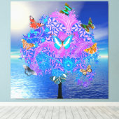 Impression sur toile tendue d'arbre papillon (Insitu (Plancher de Bois))