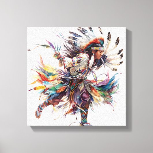 Impression sur toile tendue de danseur amérindien (Recto)
