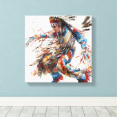 Impression sur toile tendue de danseur amérindien (Insitu (Plancher de Bois))