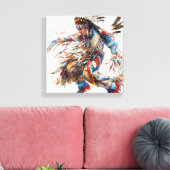Impression sur toile tendue de danseur amérindien (Insitu(Salon))