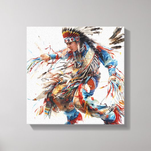 Impression sur toile tendue de danseur amérindien (Recto)