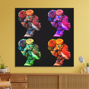 Impression sur toile tendue de femmes colorées