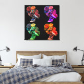 Impression sur toile tendue de femmes colorées (Insitu(Chambre))